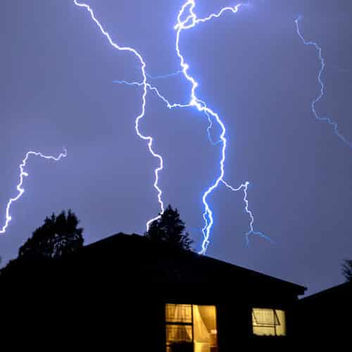 Roof gets damaged in storm.