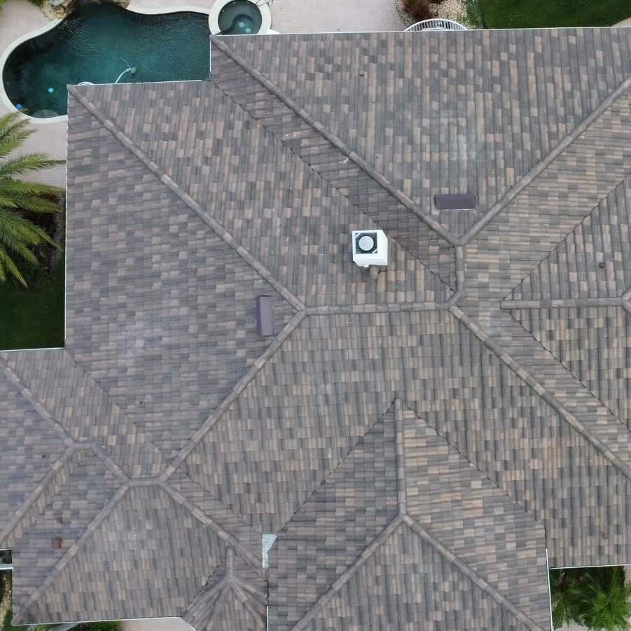 Home with a shingle roof