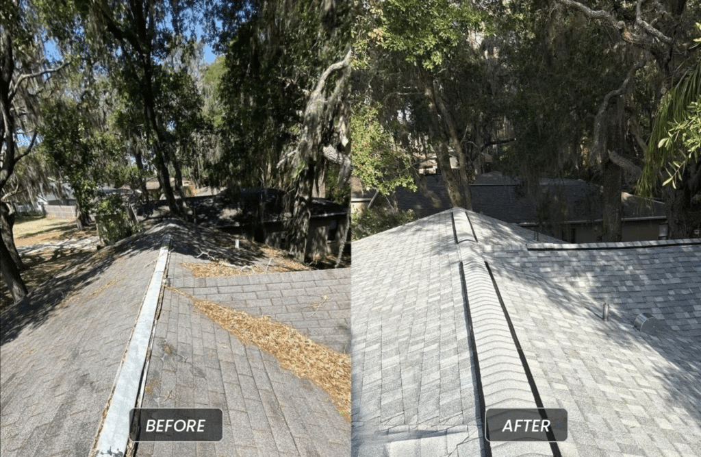 Roof replacement in progress on a Hudson FL home