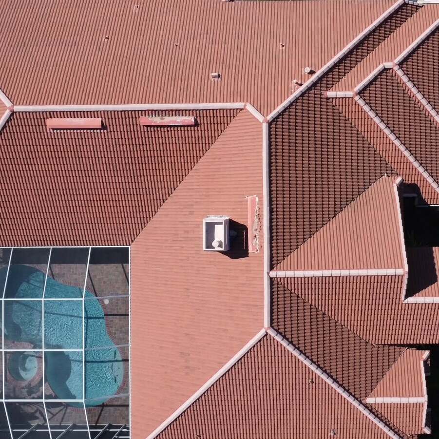 Home with a tile roof